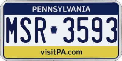 PA license plate MSR3593