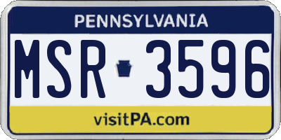 PA license plate MSR3596