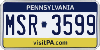 PA license plate MSR3599