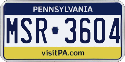 PA license plate MSR3604
