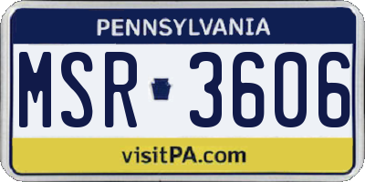 PA license plate MSR3606