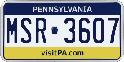 PA license plate MSR3607