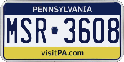 PA license plate MSR3608