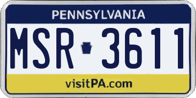 PA license plate MSR3611