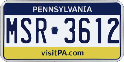 PA license plate MSR3612
