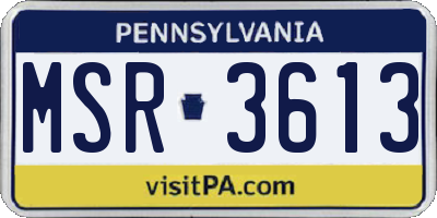 PA license plate MSR3613