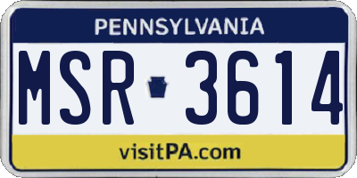 PA license plate MSR3614
