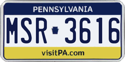 PA license plate MSR3616