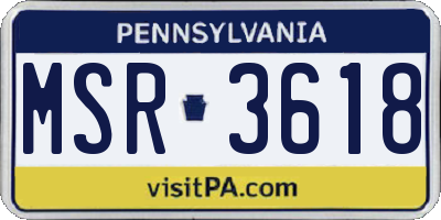 PA license plate MSR3618