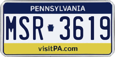 PA license plate MSR3619
