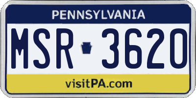 PA license plate MSR3620