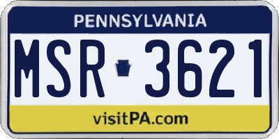 PA license plate MSR3621