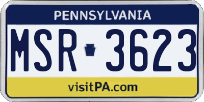 PA license plate MSR3623