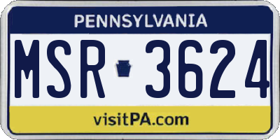 PA license plate MSR3624
