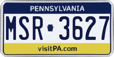 PA license plate MSR3627