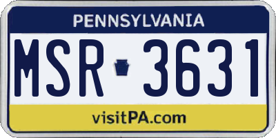 PA license plate MSR3631