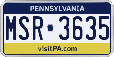 PA license plate MSR3635