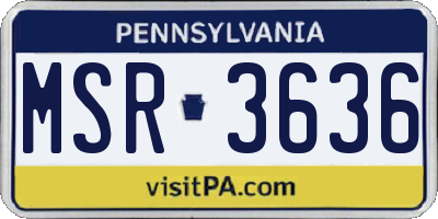 PA license plate MSR3636