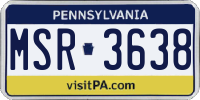PA license plate MSR3638