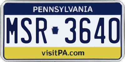 PA license plate MSR3640