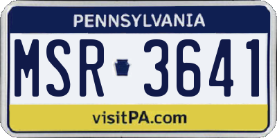PA license plate MSR3641