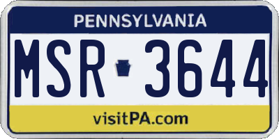 PA license plate MSR3644