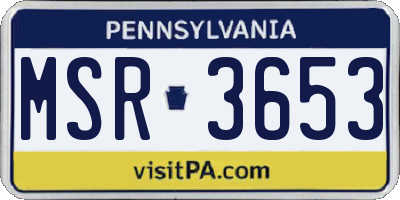 PA license plate MSR3653