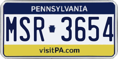 PA license plate MSR3654