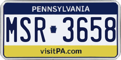 PA license plate MSR3658