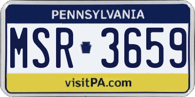 PA license plate MSR3659