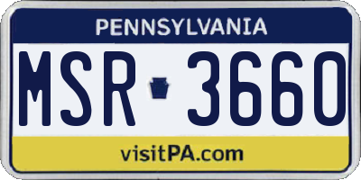 PA license plate MSR3660