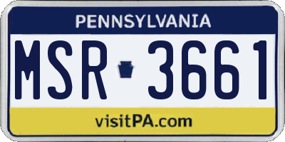 PA license plate MSR3661