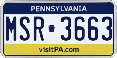 PA license plate MSR3663