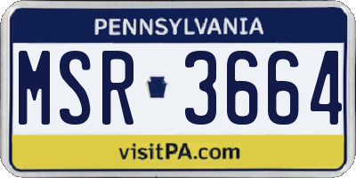 PA license plate MSR3664