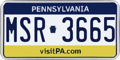 PA license plate MSR3665