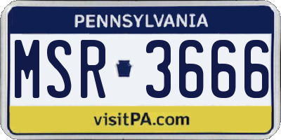 PA license plate MSR3666