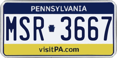 PA license plate MSR3667
