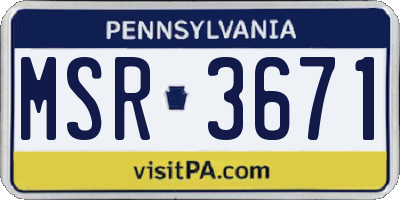 PA license plate MSR3671