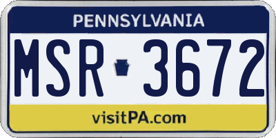 PA license plate MSR3672