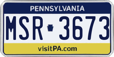PA license plate MSR3673