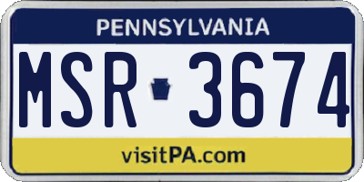PA license plate MSR3674