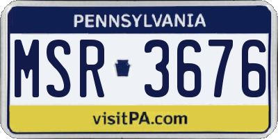 PA license plate MSR3676