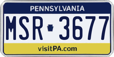 PA license plate MSR3677