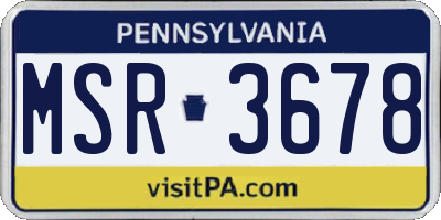 PA license plate MSR3678