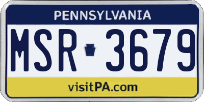 PA license plate MSR3679