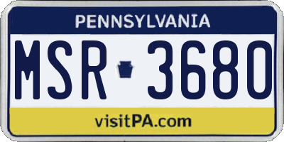 PA license plate MSR3680