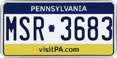 PA license plate MSR3683