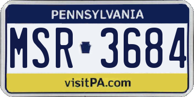 PA license plate MSR3684