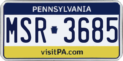 PA license plate MSR3685