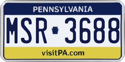 PA license plate MSR3688